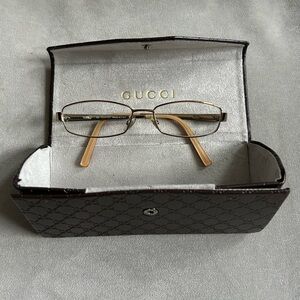Gucci GG2752 APJ 53mm Gold GG Monogram, Frames & GG hard case, Italy EUC